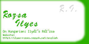 rozsa ilyes business card